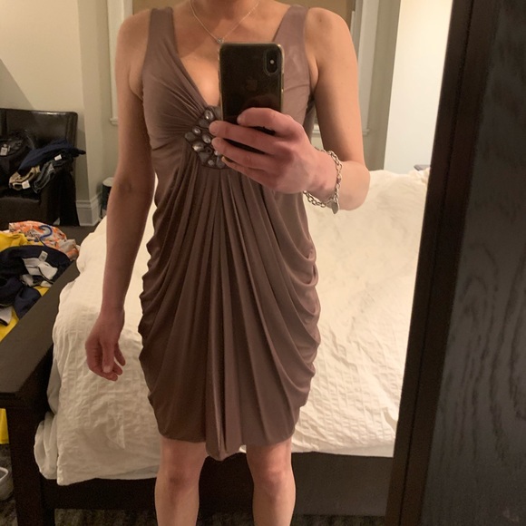 BCBG evening gown, metallic purple. - Picture 3 of 4